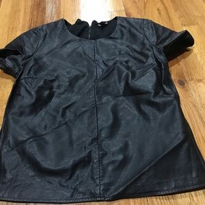 Faux Leather Tee Shirt